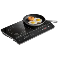 HOMCOM Przenośna płyta indukcyjna, kontrola temperatury w 10 krokach, panel dotykowy, czarna(m-1)