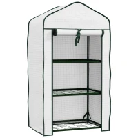 Outsunny Three-Tier Mini Greenhouse - White(m-1)
