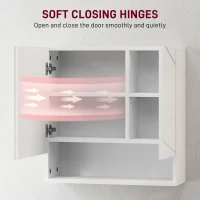 kleankin Wall Mounted Bathroom Storage Cupboard - White(m-7)