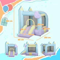 AIYAPLAY Castillo Hinchable con Tobogán Inflador y Bolsa de Transporte Estacas y Parches de Reparación Diseño Multicolor(m-3)