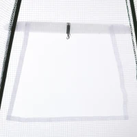 Outsunny Mini Gewächshaus Überwinterungszelt für Pflanzen mit Rolltür Garten Balkon Winterschutz Weiß 160 x 140 x 180 cm(m-10)