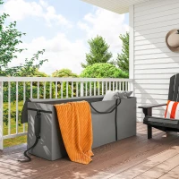 Outsunny Wodoodporna i UV-odporna torba na poduszki ogrodowe, jasnoszara 200x60x75 cm z uchwytami do przenoszenia(m-2)