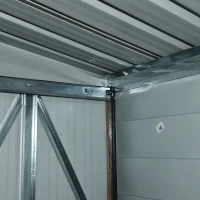 Outsunny Capanna da Giardino in Acciaio e PP con Prese d'Aria, 197x163x178-200 cm, Marrone(m-11)