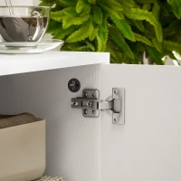 HOMCOM TV Stand up to 55 Inches, TV Unit with Open Shelves and Cable Holes - White(m-9)