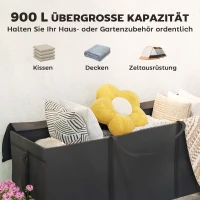 Outsunny Aufbewahrungstasche Gartenpolster, Auflagentasche, Schutzhülle mit Tragegriff Reißverschluss 200x60x75 cm, Schwarz(m-5)