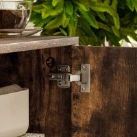 HOMCOM TV Stand up to 55 Inches, TV Unit with Open Shelves and Cable Holes - Brown(m-9)