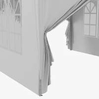Outsunny Gazebo 3x3 m Pieghevole e Impermeabile con Pannelli Laterali, in Acciaio e tessuto Oxford, Bianco(m-12)