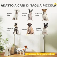 PawHut Cancellino per Cani Piccoli Estensibile 0-144 cm e Retrattile con Blocco Automatico, Bianco(m-9)