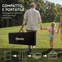 Outsunny Tappeto da Esterno 274x365cm Impermeabile e Reversibile con Borsa di Trasporto, Verde e Crema(m-4)