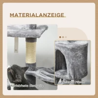 PawHut Katzenbaum, Kratzbaum, Katzenkratzbaum, Treppe, Spielzeug, 50 x 35 x 134,2 cm, Grau(m-5)