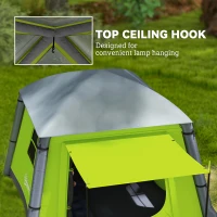 Outsunny Inflatable Camping Tent w/ Hand Pump, Easy Setup 1/2 Person Blow Up Tent Waterproof 190T Taffeta w/ Mesh Windows, Doors and Carry Bag, Green(m-7)