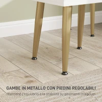 HOMCOM Set Tavolo da Trucco con 3 Cassetti e Specchio con Sgabello da Trucco Portaoggetti, Bianco(m-5)