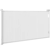 PawHut Barreira para Cães Retrátil 0-144 cm  para Cães Pequenos Barreira de Segurança para Animais de Estimação com Fecho Branco(m-10)