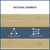 HOMCOM Monitor Riser Laptop PC Plinth Stand TV Computer Desktop Organiser W/ Drawer Bamboo(m-6)