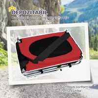 PawHut Remorcă de Bicicletă pentru Câini cu Punct de Atașare, Ferestre Laterale și Steguleț, 130x73x90 cm, Roșu(m-5)