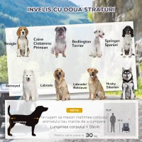 PawHut Remorcă Bicicletă pentru Câini Talie Medie cu Ferestre Laterale și Steag, 130x73x90 cm, Gri și Negru(m-4)