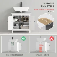 HOMCOM 15 x 20cm 'U' Cut Out Bathroom Storage Cabinet - White(m-4)