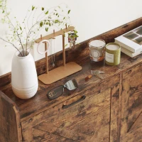 HOMCOM Sapateira de 4 Portas com Prateleiras Ajustáveis Estilo Industrial para 24 Pares de Sapatos 120x24x103 cm Castanho Rústico(m-9)