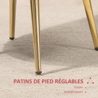 HOMCOM Fauteuil salon fauteuil en velours fauteuil coquillage avec pieds en métal doré pour chambre à coucher, rouge(m-7)