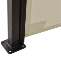 Outsunny Store latéral brise-vue rétractable 350 x 180 cm en aluminium protection solaire pour balcon, jardin, terrasse, beige(m-7)