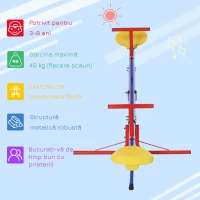 Outsunny Leagan pentru Copii Dublu cu Balans Pivotant la 360° din Metal si PP(m-4)
