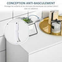 kleankin Meuble de salle de bain, placard avec porte, étagère réglable, 60 x 30 x 80 cm, blanc(m-7)
