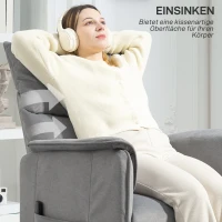 HOMCOM Relaxsessel mit leisem Motor, Polstersessel mit robusten Stoffbezug, Memory-Funktion, anpassbare Fußstütze, Grau(m-8)