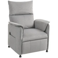 HOMCOM Poltrona Relax Reclinável Elétrica com Função Memória Apoio para Pés Controlo Remoto e Bolsos Laterais 80x83x104 cm Cinzento(m-1)