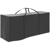 Outsunny Sac de rangement pour coussin de jardin housse de coussin d'extérieur tissu Oxford avec poignées 175 x 55 x 75 cm noir(m-11)