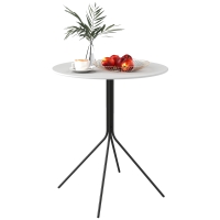 Outsunny Table de jardin ronde Ø 60 cm, table de terrasse cadre en acier, pour intérieur et extérieur, gris foncé
