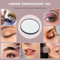 HOMCOM Miroir Lumineux LED intensité 3 modes d'éclairage, grossissement 10X, port de charge USB, touche tactile 62,5 x 52 cm(m-8)