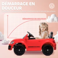AIYAPLAY Voiture électrique 12V sous Licence Volkswagen Beetle avec télécommande, vitesse 3-5 km/h, 3 à 5 ans, rouge(m-6)