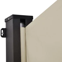Outsunny Store latéral brise-vue rétractable 350 x 180 cm en aluminium protection solaire pour balcon, jardin, terrasse, beige(m-8)