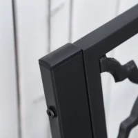 Outsunny Banc de jardin 2 places en fonte style antique avec accoudoirs et dossier, 128 x 58,5 x 89 cm, noir(m-7)