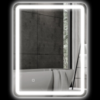 HOMCOM Miroir de salle de bain rectangulaire LED fonction anti-buée luminosité réglable fonction mémoire 70 x 90 cm argent