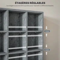 HOMCOM Meuble de rangement multimédia 456 CD/ 336 DVD - bibliothèque en bois avec étagères réglables, 89 x 130,5 cm, gris(m-5)