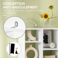 HOMCOM Bibliothèque meuble de rangement avec tiroir et étagères ouvertes, 60 x 26 x 158 cm, blanc(m-5)