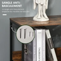 HOMCOM Commode meuble de rangement avec 3 tiroirs tissus, étagère et plateau supérieur, 58L x 29l x 81,5H cm(m-6)