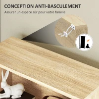 HOMCOM Bibliothèque étagère de rangement 5 niveaux avec étagères réglables pour salon, chambre, bureau, 60x24x133,5cm, naturel(m-6)