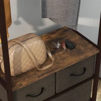 HOMCOM Portant à vêtements avec 3 tiroirs en tissu, étagères de rangement et tringle de suspension, 58,5 x 30 x 178 cm, marron(m-9)
