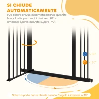 PawHut Cancellino per Cani a 2 Estensioni con Larghezza Regolabile fino 100 cm e Chiusura Automatica, Nero(m-5)