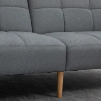 HOMCOM 2-in-1 Slaapbank 205 x 88 cm Bank met Slaapfunctie, Zitkussen, Linnen Look Grijs(m-7)