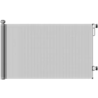 PawHut Barreira para Cães Retráctil 0-140 cm Porta para Cães Pequenos Extensível Barreira de Segurança para Animais de Estimação 146x9x86,5 cm Cinza(m-1)