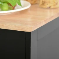 HOMCOM Meuble de rangement buffet salon avec placards, 2 tiroirs et étagères réglables, 68x40,3x85cm, noir et bois naturel(m-7)