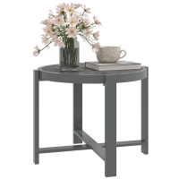 Outsunny Beistelltisch Gartentisch Rund wetterfest Aluminium Balkontisch mit Marmoroptik Grau