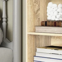 HOMCOM Bibliothèque étagère de rangement 5 niveaux avec étagères réglables pour salon, chambre, bureau, 30x24x133,5cm, naturel(m-7)