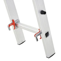 HOMCOM Échelle multifonctions en aluminium 2,5 m, pliable et portable, pied antidérapant, charge max. 150 kg, argent(m-8)