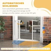 PawHut Bramka zabezpieczająca dla psów, bramka oddzielająca, bramka dla zwierząt domowych, Metal, Plastik, 74-80/87-94 cm, Biały(m-5)