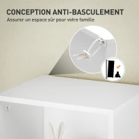 HOMCOM Bibliothèque étagère de rangement 5 niveaux avec étagères réglables pour salon, chambre, bureau, 30x24x133,5cm, blanc(m-6)