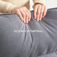 HOMCOM Poltrona de Sala de Estar Moderna com Encosto Alto Apoio para os Braços e Pés de Madeira Estofada em Veludo 67x83x105 cm Cinzento(m-5)